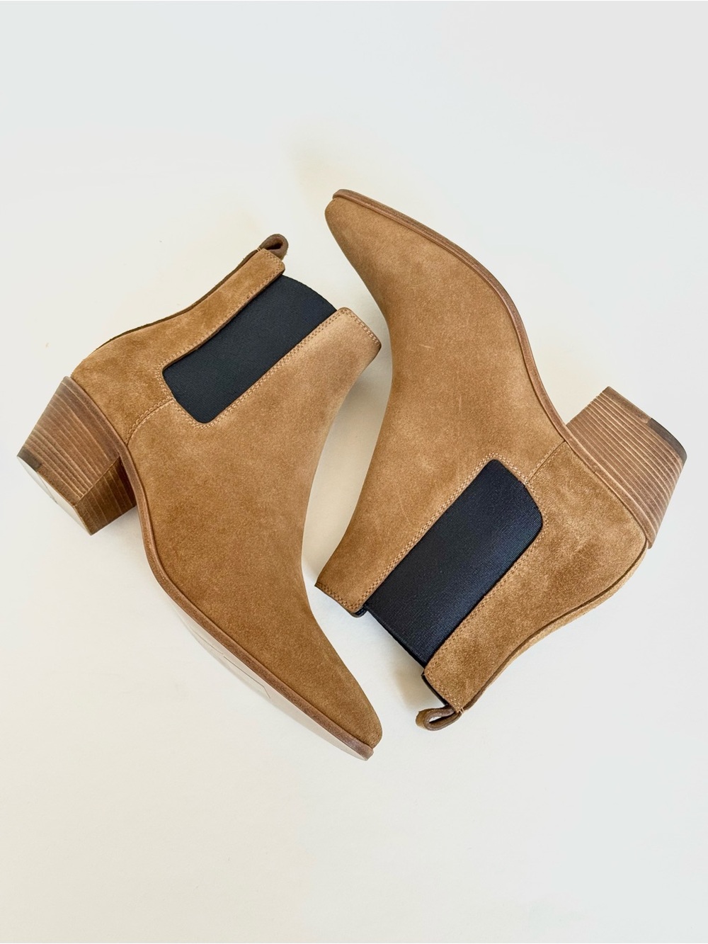 Saint Laurent Wyatt Chelsea Booties in Tan Suede with 2” Heel Stack - Italy - Picture 8 of 13